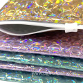 gold green pink holographic metallic bubble mailer bags